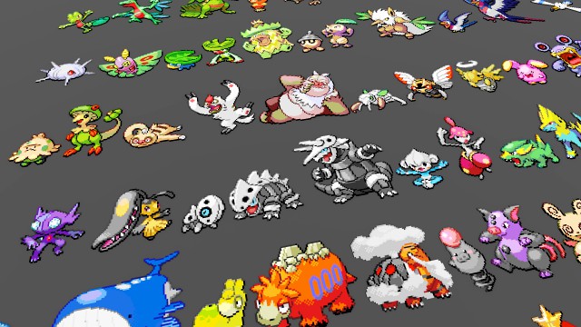 pokemon sprite voxel 3 gen