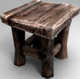 Old rustic chair 3D Model