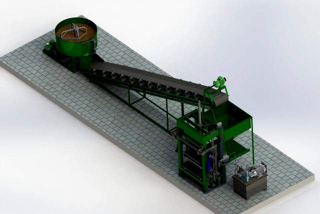 mixing plant conveyor belt brick making machine