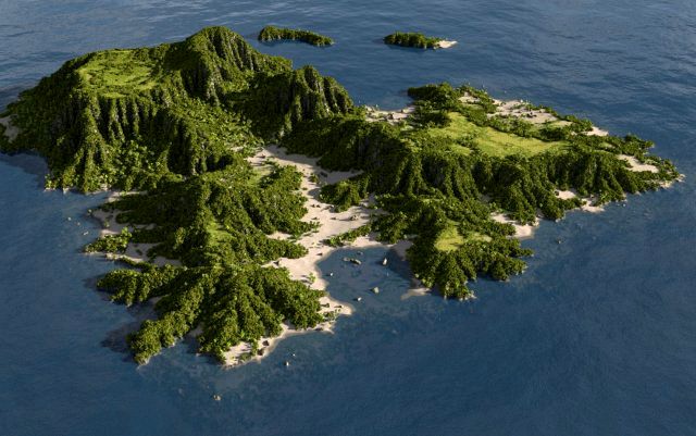 green island in blender