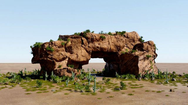 desert rocks stock in blender