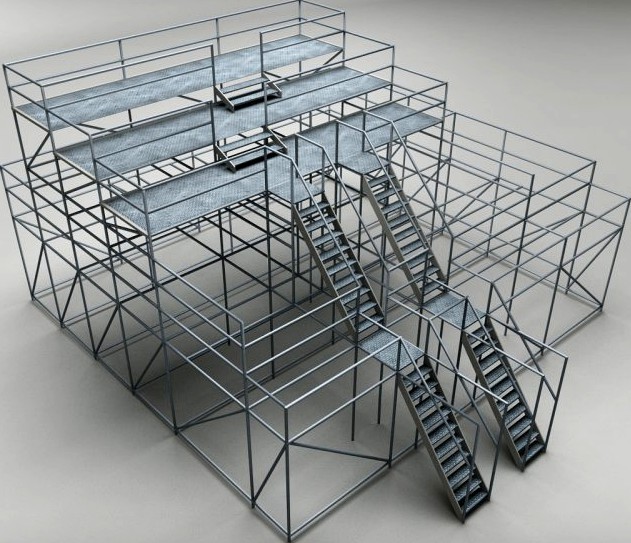 Industrial scaffolding 3D Model