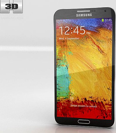 Samsung Galaxy Note 3 Black 3D Model