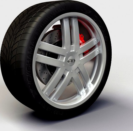 Wheel Baccarat  Fusion rims and tire 3D Model
