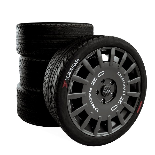 oz rally racing black wheel