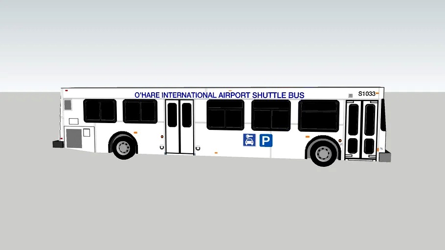 2003 NEW FLYER D40LF O'Hare rental car shuttle bus 3d model