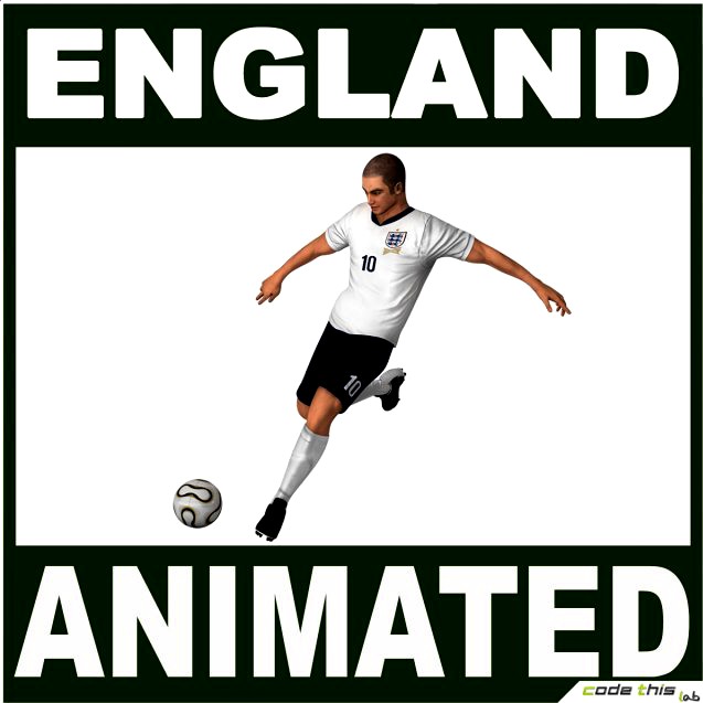 Soccer Player England CG 3D Model