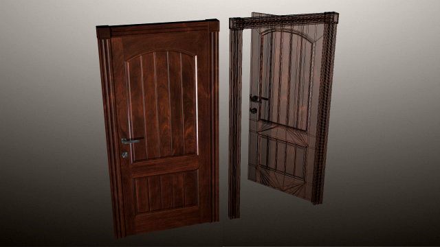 Wood Door 04 3D Model