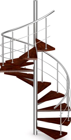 Wooden Spiral Stairs 3 3D Model