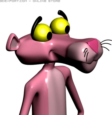 Pink panther character 3D Model