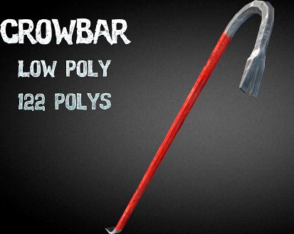 Crowbar 3D Low Poly 3D Model