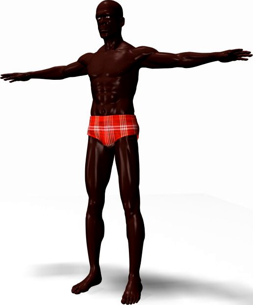 Black Athletic Male 3D Model