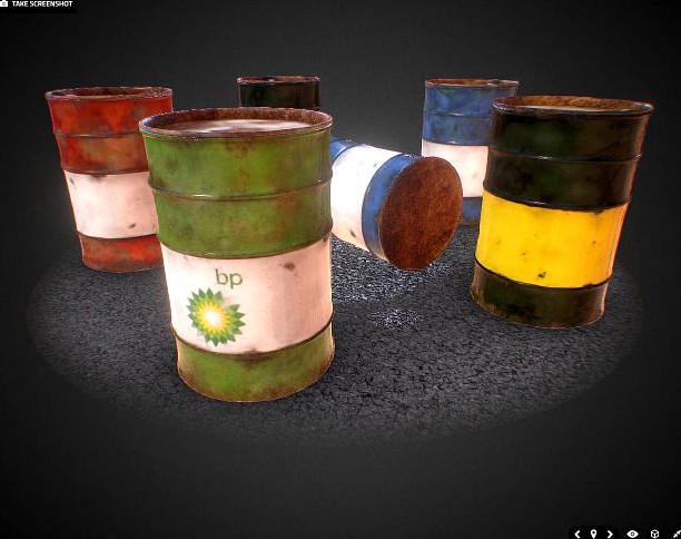 Oil barrels 3D Model
