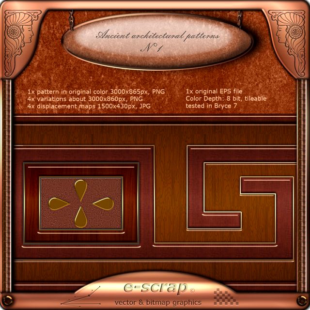 Ancient architectural pattern 01  hand made 3D Model