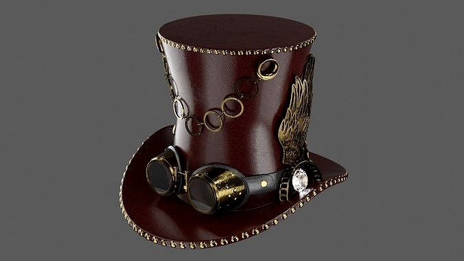 Leather hat in the style of steam punk