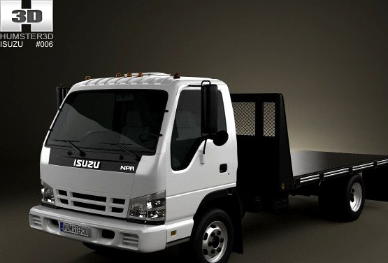 Isuzu NPR Flatbed 2011 3D Model