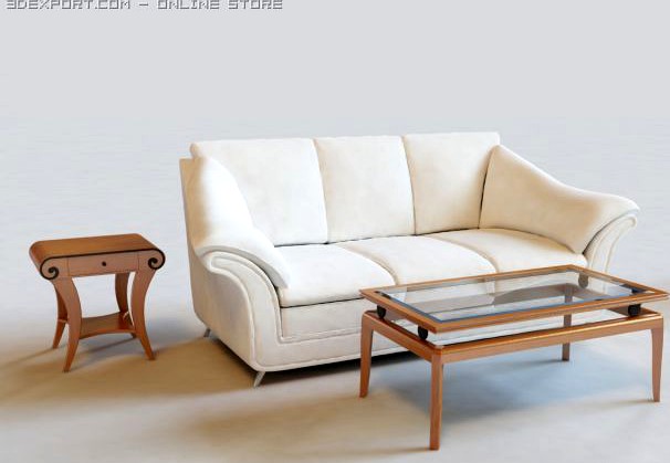 Sofawithitems 3D Model