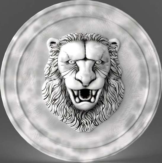 Lion head sculpture 3D Model