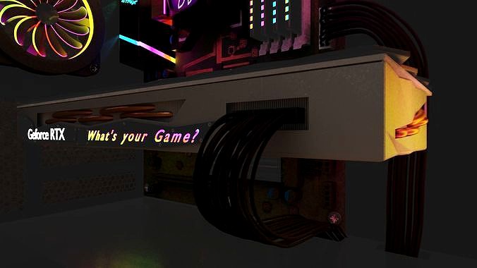 RGB Gaming PC 3d model