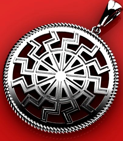 Black sun amulet pendant 3D Model