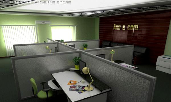 Office interior 3D Model