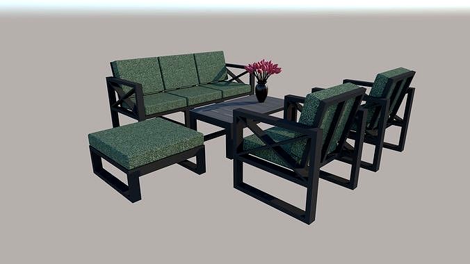 Outdoor Furniture Set 3D model