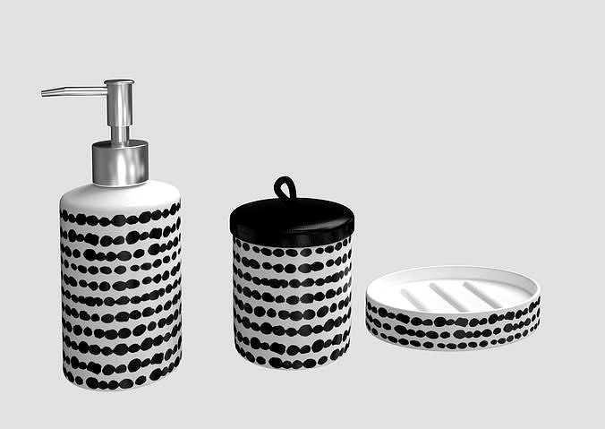 Soap accessories set spots pattern soap dish dispenser