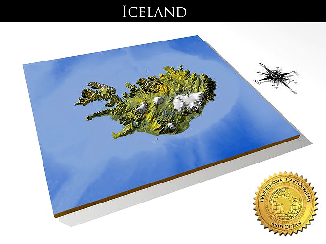 Iceland High resolution 3D relief maps