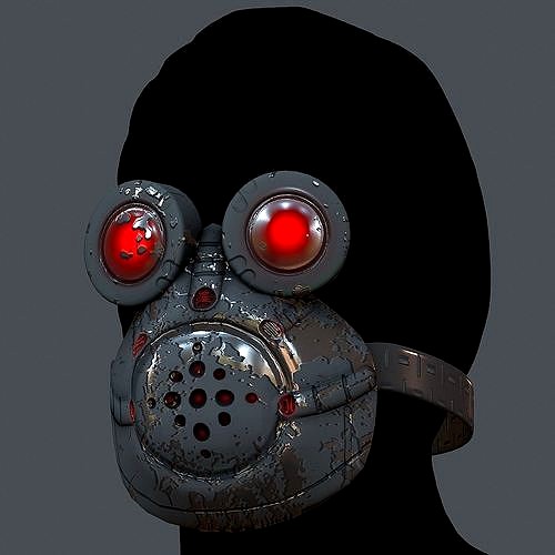 Gas mask helmet 3d model scifi Low-poly