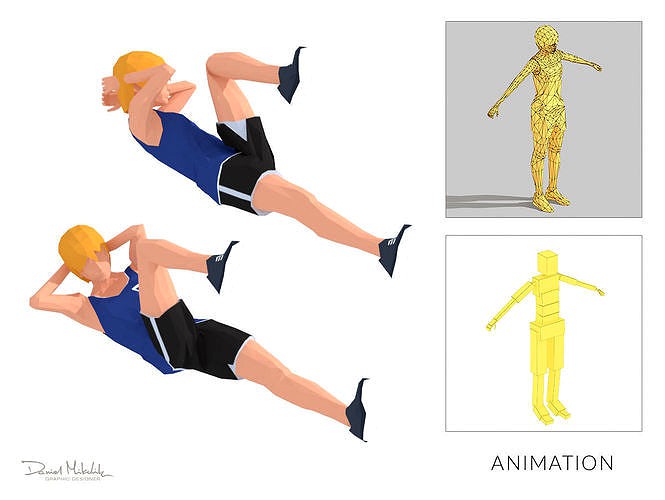 Bicycle Crunch  Exercise Woman Animation