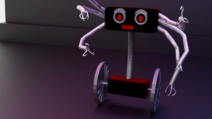 A sci-fi robot game-ready cartoon themed