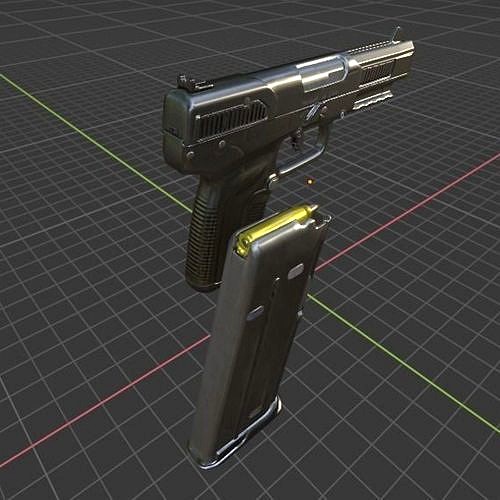 Five-Seven Pistol Hi-Res game-ready with 4 textures maps