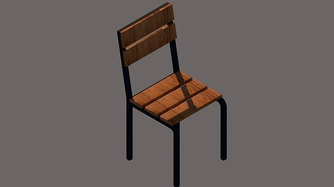 Iron frame armless chair