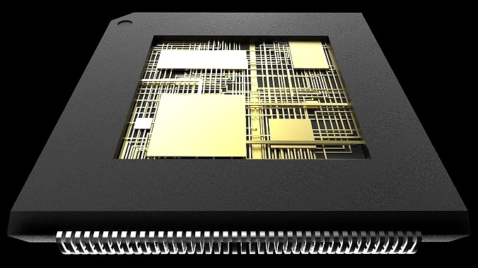 Central computer processors CPU 3D model 3D model