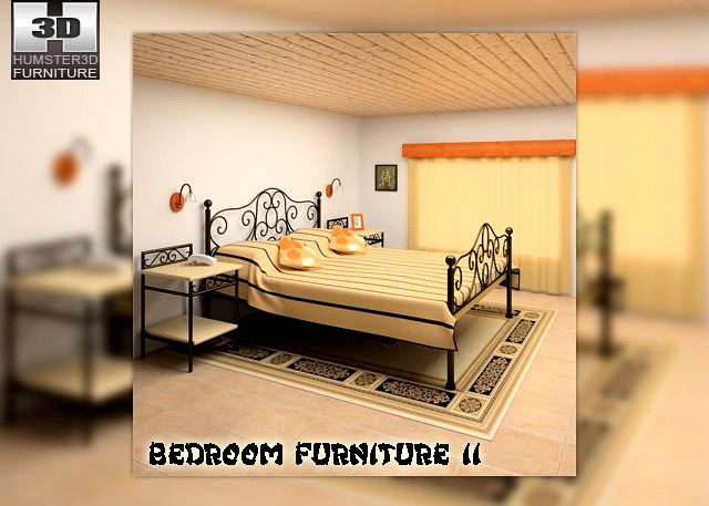 Bedroom Furniture 11 Set 3D Model