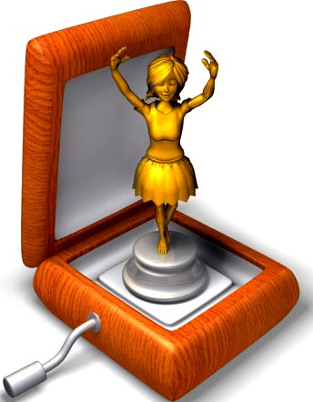 Ballerina music box rigged 3D Model