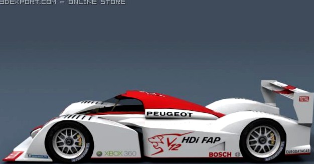 Peugeot 908 LM, Low Poly 3D Model