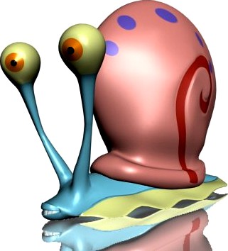 Gary the snail cartoon mollusk 3D Model
