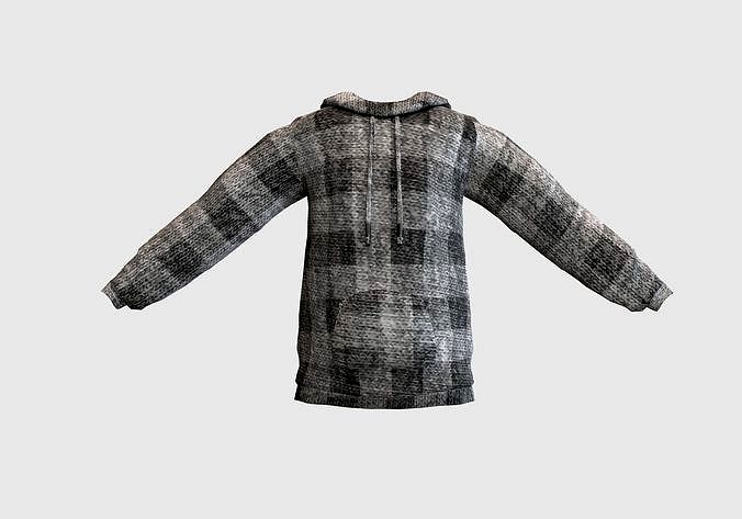 checkered gray hoodie