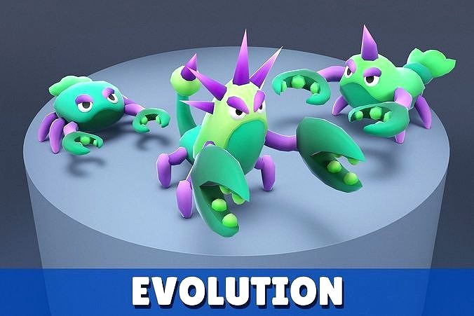 Cartoon Characters - Evolution Crab Warriors