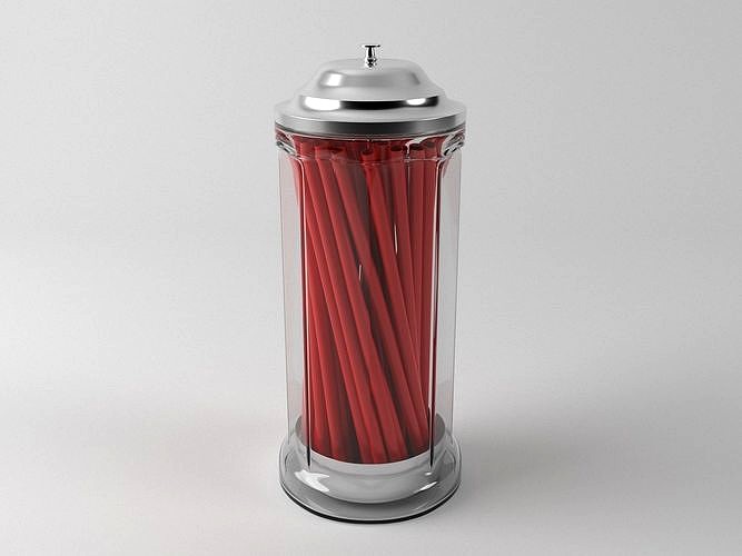 Vintage Straw Dispenser 3d model