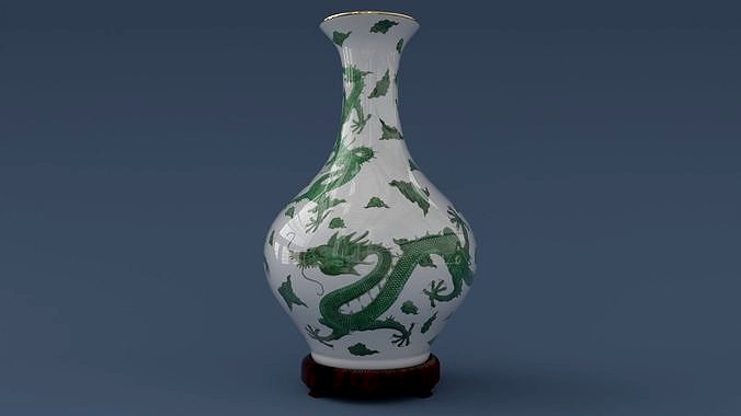 Green - optional red - dragon vase