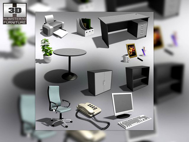 Office Set 20 3D Model