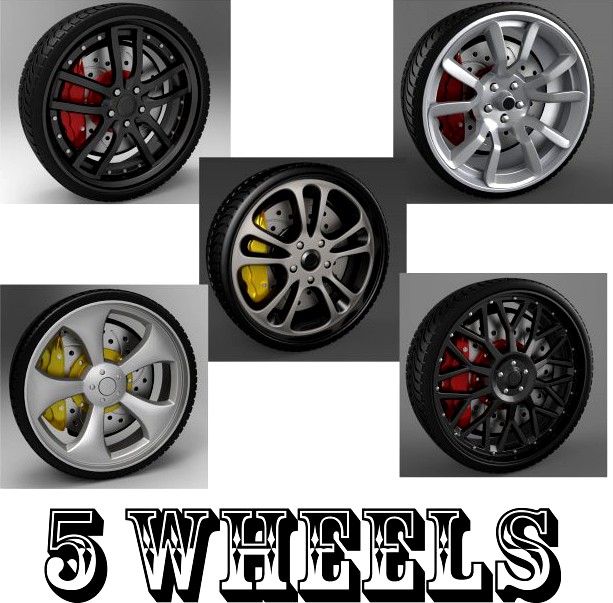 5 wheels 3D Model