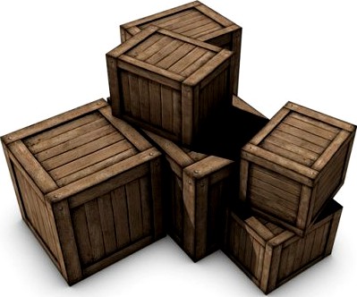 Low poly crate 3D Model