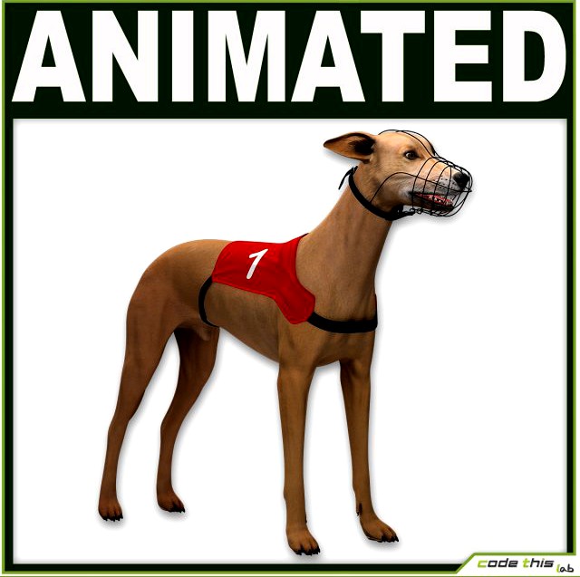 Greyhound Dog CG 3D Model