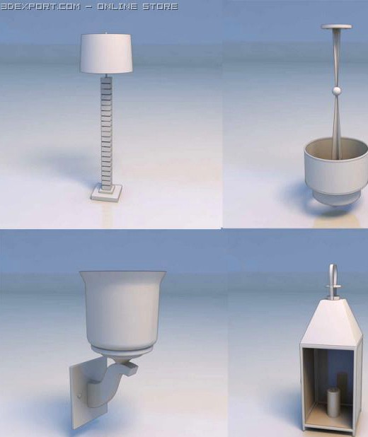 Candle lights sconce lamp 3D Model