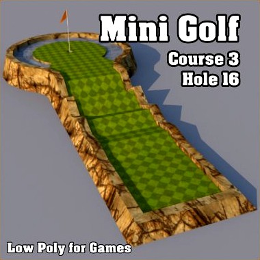Low Poly Mini Golf Hole C3H16 3D Model
