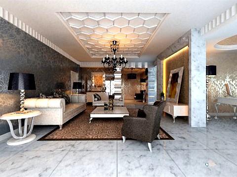 Photorealistic Living Room 0021 3D Model