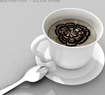 Coffee cup art foarm 3D Model